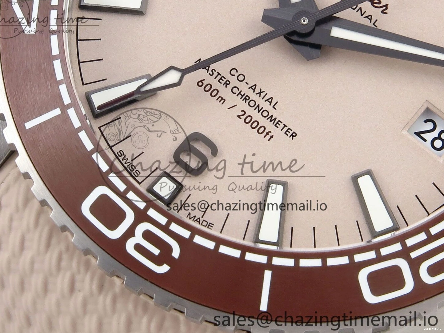 0323 Planet Ocean 43.5mm SS VSF 1:1 Best Edition Brown Bezel Sand Dial on Sand Rubber Strap A8900 Super Clone Neat 7710